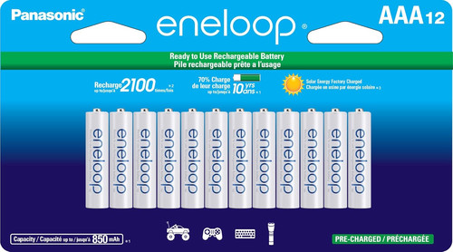 12pk panasonic eneloop aaa - panasonic,